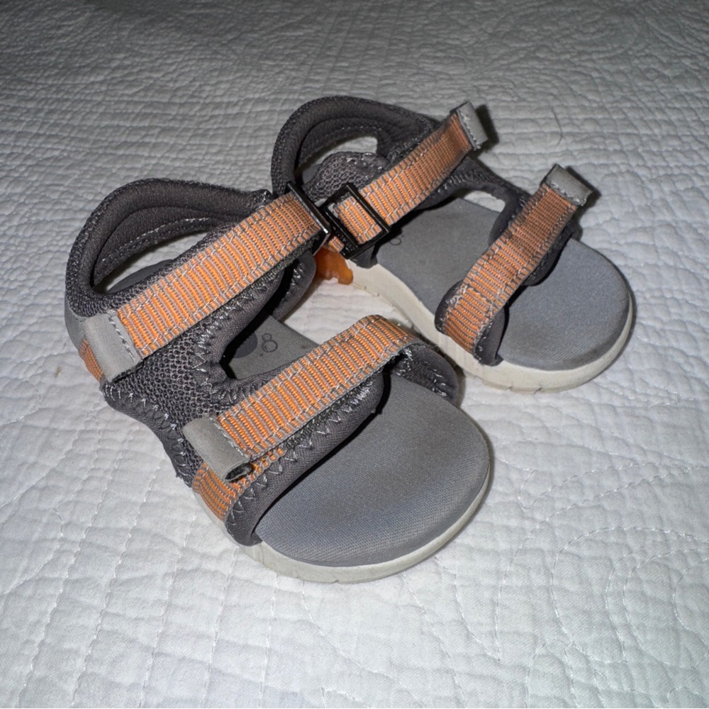 Stride Rite Gray and Orange Baby Sandals